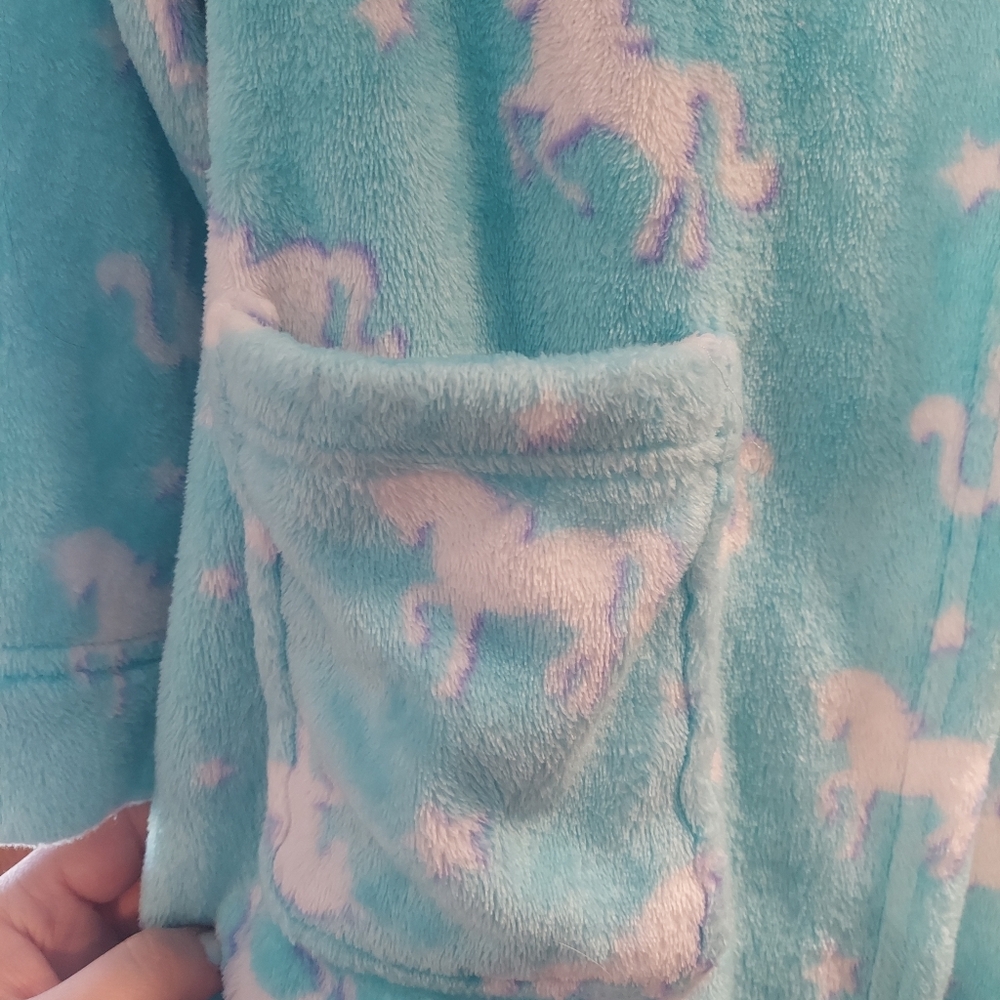 Cozy Unicorn Print Robe 10/12 girls - Picture 10 of 12